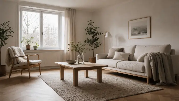 Ambiance scandinave pour un salon
